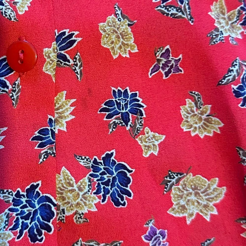 VINTAGE Liz Claiborne Floral Red Maxi Dress - Picture 6 of 6